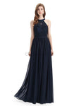 Beautiful Halter Chiffon A-line Sleeveless Floor-Length Bridesmaid Dresses