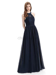 Beautiful Halter Chiffon A-line Sleeveless Floor-Length Bridesmaid Dresses