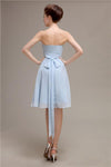 Pretty Strapless Flower Belt A-line Knee-Length Bridesmaid Dresses