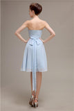 Pretty Strapless Flower Belt A-line Knee-Length Bridesmaid Dresses