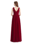 Simple Spaghetti Straps Chiffon A-line Sleeveless Floor-Length Bridesmaid Dresses