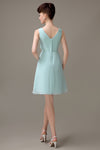 Cheap A-line Chiffon V-Neck Sleeveless Short Bridesmaid Dresses