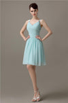 Chiffon Sexy V-neck A-line Knee-Length Bridesmaid Dresses