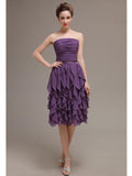 Elegant Strapless Princess A-line Knee-Length Bridesmaid Dresses