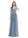 Elegant Spaghetti Straps A-line Chiffion Floor-Length Bridesmaid Dresses