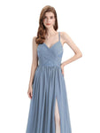 Elegant Spaghetti Straps A-line Chiffion Floor-Length Bridesmaid Dresses