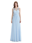 Elegant A-line Chiffon Sleeveless Long Bridesmaid Dresses