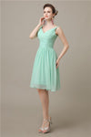 Elegant V-neck  A-line Knee-Length Bridesmaid Dresses