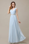 A-line Chiffon V-Neck Floor-Length Long Bridesmaid Dresses