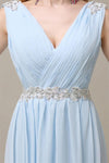 A-line Chiffon V-Neck Floor-Length Long Bridesmaid Dresses