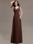 Honest A-line Chiffon Long Bridesmaid Dresses