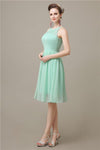 Halter  A-line Knee-Length Chiffon Bridesmaid Dresses