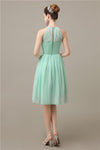 Halter  A-line Knee-Length Chiffon Bridesmaid Dresses