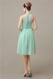 Halter  A-line Knee-Length Chiffon Bridesmaid Dresses