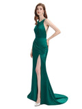 V-neck Sleeveless Split Side Floor-Length Bridesmaid Dresses