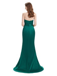 Elegant Strapless Split Side Floor-Length Bridesmaid Dresses