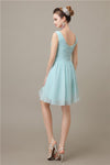 Charming V-neck Chiffon A-line Knee-Length Bridesmaid Dresses