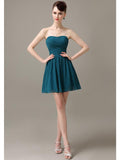 Popular Chiffon A-line Sweetheart Mini Bridesmaid Dresses