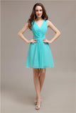 V-Neck Short A-Line Knee length Bridesmaid Dresses