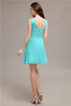 V-Neck Short A-Line Knee length Bridesmaid Dresses