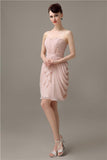 Elegant A-line Pleated Chiffon Knee-length Bridesmaid Dresses