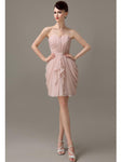 Elegant A-line Pleated Chiffon Knee-length Bridesmaid Dresses