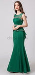 Mermaid Jersey Sleeveless Round Neck Backless Prom Dress, YKX076