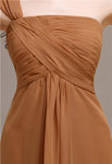 A-line One-shoulder Long Chiffon Bridesmaid Dresses