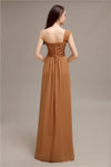 A-line One-shoulder Long Chiffon Bridesmaid Dresses