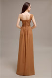 A-line One-shoulder Long Chiffon Bridesmaid Dresses