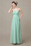 Pretty Strapless Chiffon A-line Floor-Length Bridesmaid Dresses