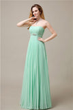 Elegant Straight Chiffon A-line Floor-Length Bridesmaid Dresses