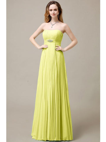 Elegant Straight Chiffon A-line Floor-Length Bridesmaid Dresses