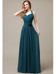 Pretty A-line Chiffon Hatler Floor-Length Bridesmaid Dresses