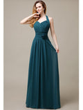 Pretty A-line Chiffon Hatler Floor-Length Bridesmaid Dresses