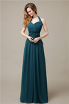 Pretty A-line Chiffon Hatler Floor-Length Bridesmaid Dresses