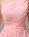 One-Shoulder A-line Chiffon Elegant Floor-Length Bridesmaid Dresses