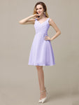 Chiffon A-line V-Neck Knee-Length Short Bridesmaid Dresses