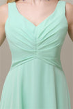 Chiffon A-line V-Neck Knee-Length Short Bridesmaid Dresses