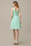 Chiffon A-line V-Neck Knee-Length Short Bridesmaid Dresses