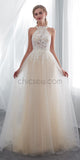 A-line Halter Lace Tulle Dream Long Romantic Pretty  Wedding Dresses With Bead ,Ball Gown LMX1152