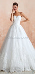A-line Unique Lace  Sweetheart White Dream High Quality Long Wedding Dresses LMX1179