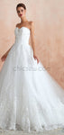 A-line Unique Lace  Sweetheart White Dream High Quality Long Wedding Dresses LMX1179