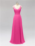 Fashion A-line V-neck Chiffon Bridesmaid Dresses