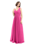 Simple A-line Chiffon V-neck Bridesmaid Dresses