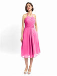 A-line Halter Sleeveless Pleats Short Bridesmaid Dresses