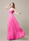 Shoulder Strap A-line Chiffon Elegant Floor-Length Bridesmaid Dresses