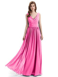 Elegant V-neck Floor Lenght Bridesmaid Dresses