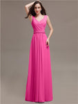 Honest A-line Chiffon Long Bridesmaid Dresses