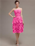 Elegant Strapless Princess A-line Knee-Length Bridesmaid Dresses